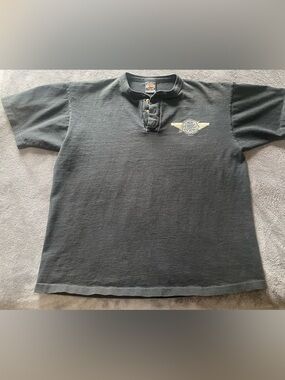 Vintage faded Harley Davidson shirt half button up men’s L